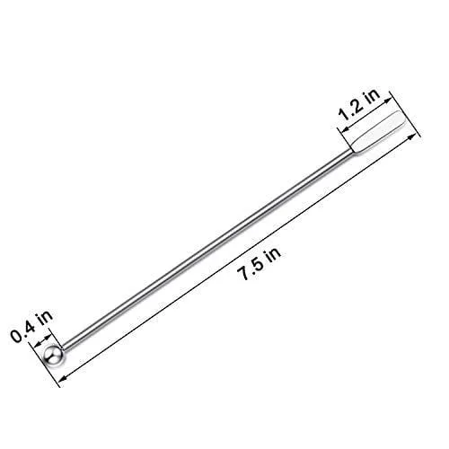 10PSC Premium Stainless Steel Coffee Stirrers Swizzle Sticks - Lotsun 7.5 Inches Coffee Cocktail Beverage Drink Stirrer Stick, Reusable Stir Sticks for Bar, Home, Office
