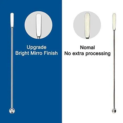 10PSC Premium Stainless Steel Coffee Stirrers Swizzle Sticks - Lotsun 7.5 Inches Coffee Cocktail Beverage Drink Stirrer Stick, Reusable Stir Sticks for Bar, Home, Office