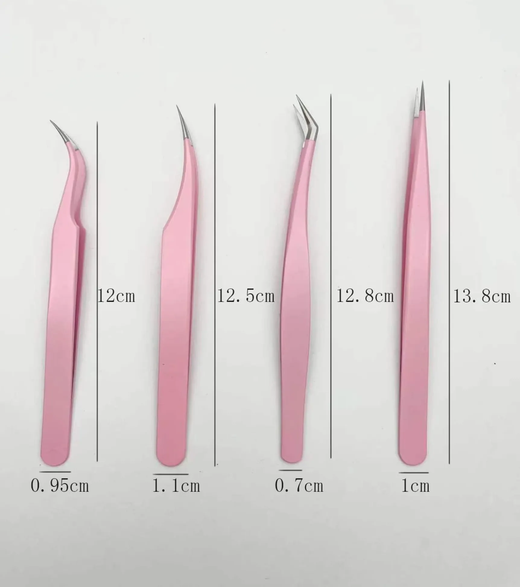 4 piece Pink Tweezer Set
