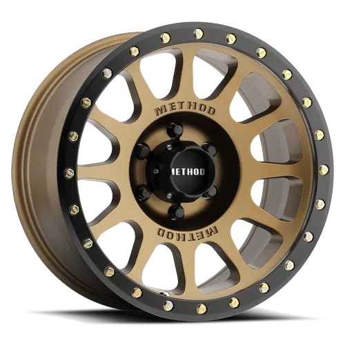 Aluminum Wheels 17x8.5 NV MR305 Bolt Pattern 6 On 139.7 Offset 0 Lip Size 1.3 Method Bronze BRZ Black Street Loc Method