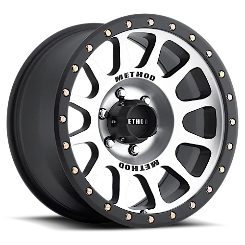 Aluminum Wheels 17x8.5 NV MR305 Bolt Pattern 6 On 139.7 Offset 25 Lip Size 1.18 Black BM Machined Face-Black Street Loc Method