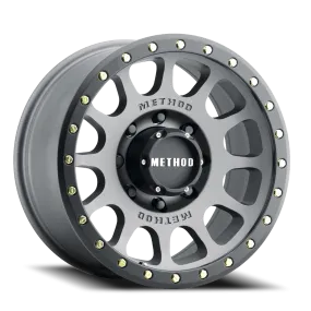 Aluminum Wheels 20x9 NV MR305 Bolt Pattern 8 On 165.1 Offset 18 Lip Size 1.42 Titanium TT Matte Black Lip Method