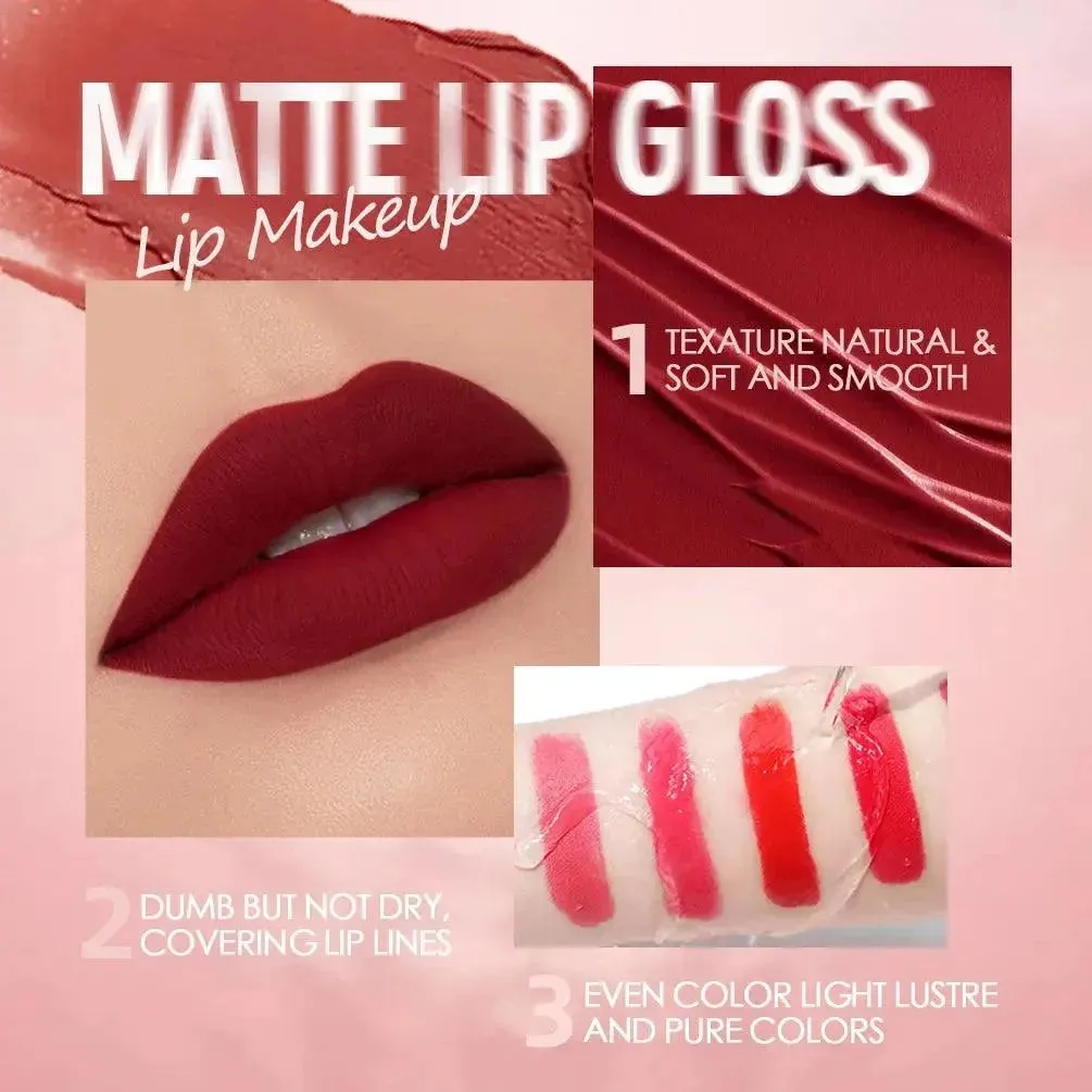 QIBEST Velvet Matte Liquid Lipstick - Waterproof Long-Lasting Lip Gloss