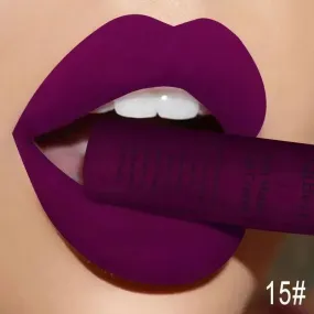 QIBEST Velvet Matte Liquid Lipstick - Waterproof Long-Lasting Lip Gloss