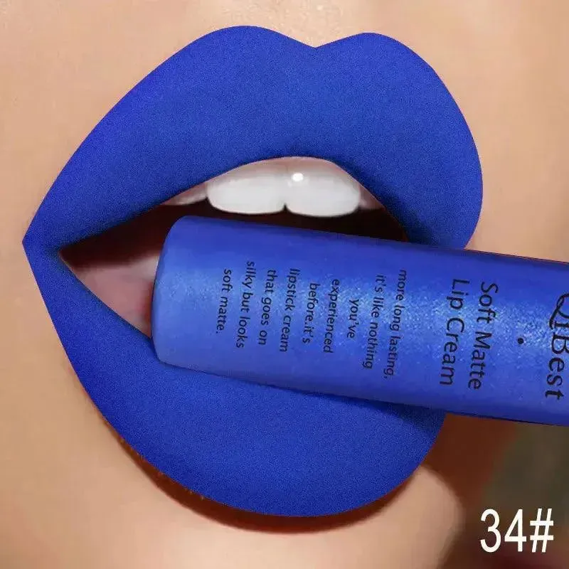 QIBEST Velvet Matte Liquid Lipstick - Waterproof Long-Lasting Lip Gloss