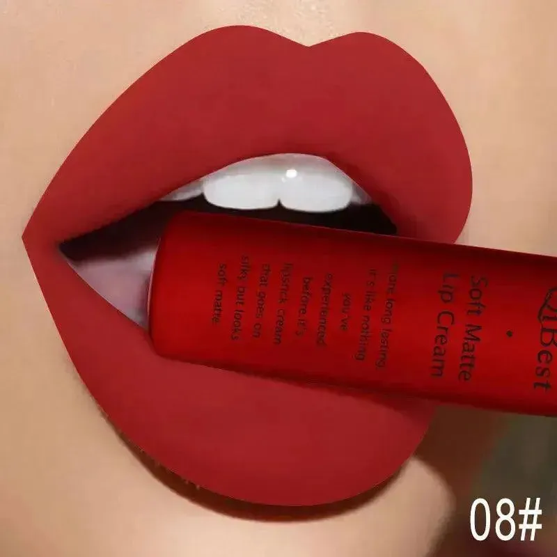 QIBEST Velvet Matte Liquid Lipstick - Waterproof Long-Lasting Lip Gloss