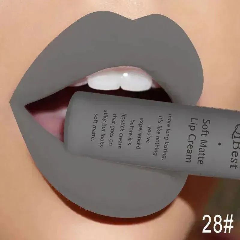 QIBEST Velvet Matte Liquid Lipstick - Waterproof Long-Lasting Lip Gloss