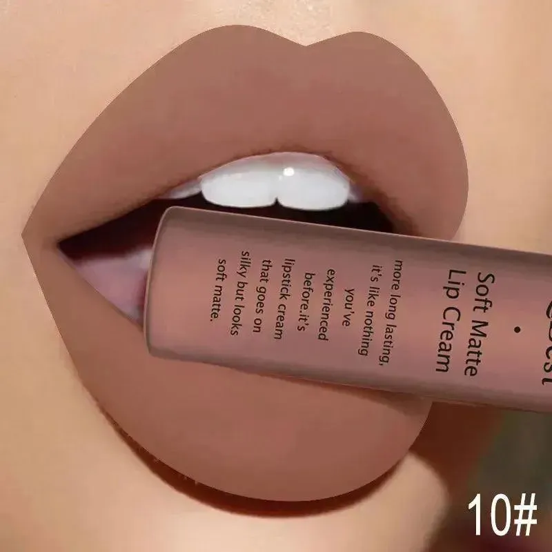 QIBEST Velvet Matte Liquid Lipstick - Waterproof Long-Lasting Lip Gloss