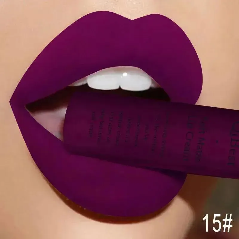 QIBEST Velvet Matte Liquid Lipstick - Waterproof Long-Lasting Lip Gloss