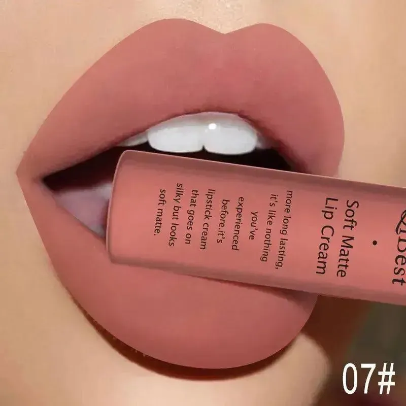 QIBEST Velvet Matte Liquid Lipstick - Waterproof Long-Lasting Lip Gloss