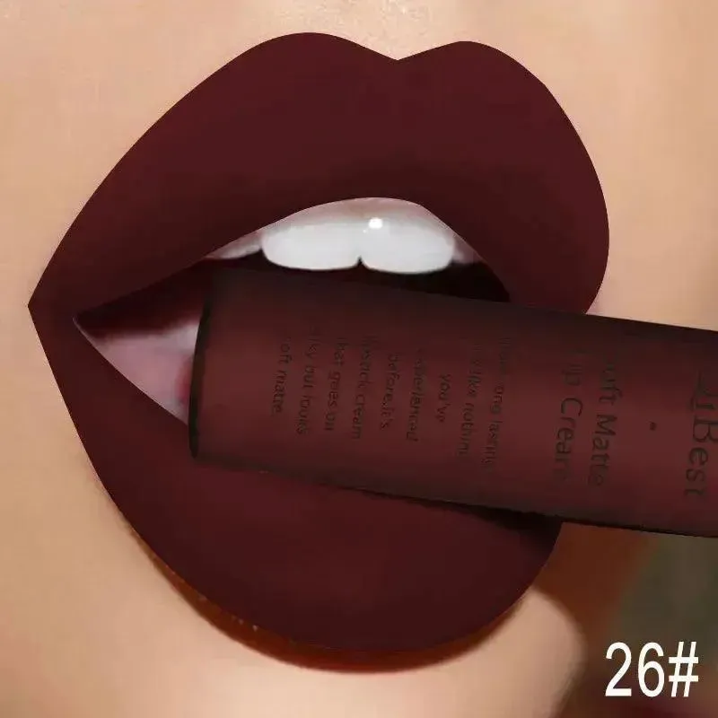 QIBEST Velvet Matte Liquid Lipstick - Waterproof Long-Lasting Lip Gloss
