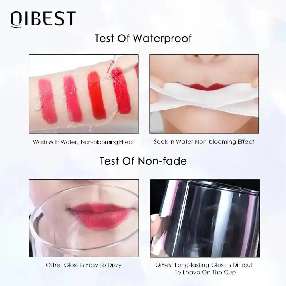 QIBEST Velvet Matte Liquid Lipstick - Waterproof Long-Lasting Lip Gloss