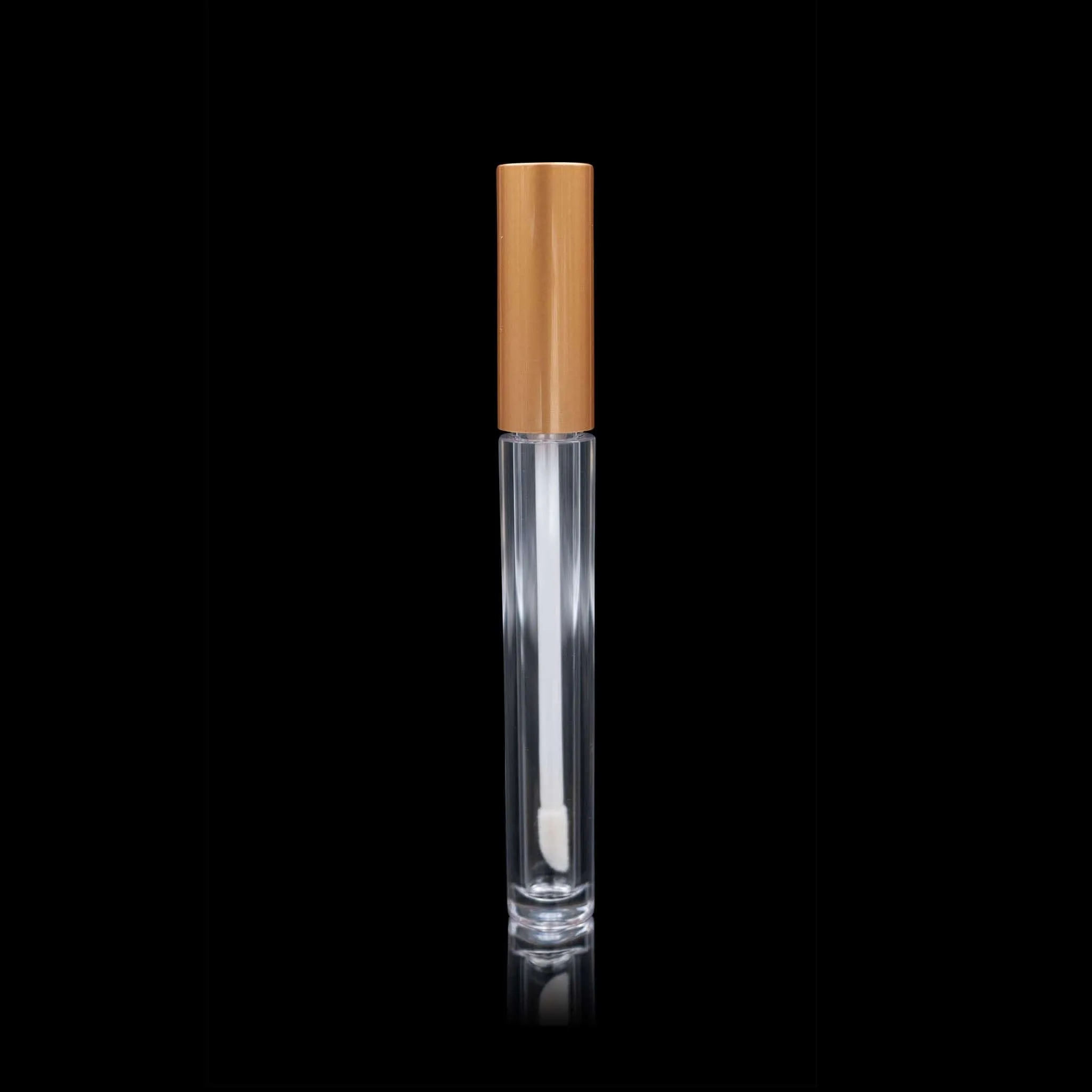 Vibe Lip Gloss Container Matte Gold Cap with Clear Bottle