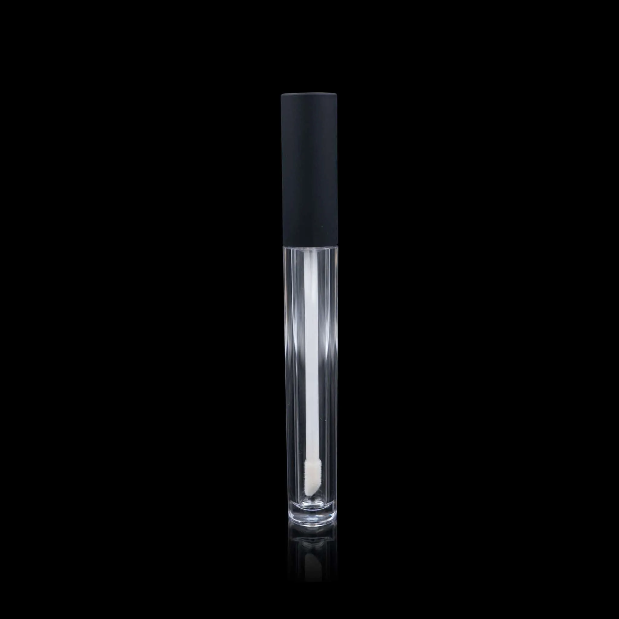 Vibe PCR Lip Gloss Container Matte Black Cap with Clear Bottle